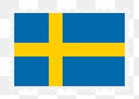 Swedish flag png stamp illustration, transparent background. Free public domain CC0 image.