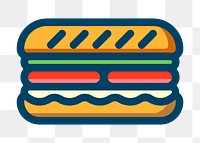 Burger  png clipart illustration, transparent background. Free public domain CC0 image.