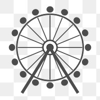 Silhouette ferris wheel  png clipart illustration, transparent background. Free public domain CC0 image.