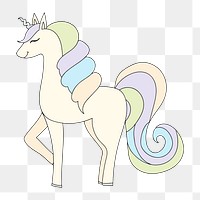 Unicorn png illustration, transparent background. 