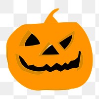 Halloween pumpkin png illustration, transparent background. 