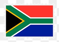 South Africa flag stamp png illustration, transparent background. Free public domain CC0 image.