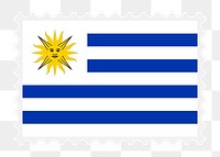 Uruguay flag png stamp illustration, transparent background. Free public domain CC0 image.