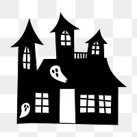 PNG Haunted house, Halloween clipart, transparent background. Free public domain CC0 image.