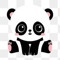 Panda png illustration, transparent background. Free public domain CC0 image.