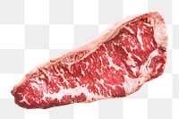 PNG raw marbled beef sticker, transparent background