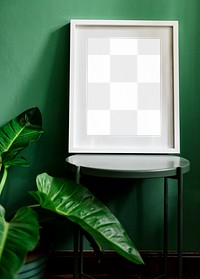 Picture frame png mockup, houseplant decor, transparent design