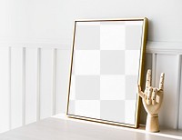 Picture frame png mockup, realistic home decor, transparent design