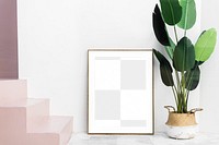 Photo frame png mockup, home decor, transparent design