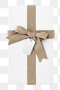 White gift box png sticker, transparent background