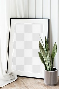 Picture frame png mockup, houseplant decor, transparent design