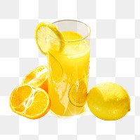 Lemonade glass png sticker, transparent background