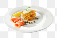 Fine dining dish png sticker, transparent background