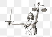 Lady justice  png sticker, transparent background 