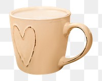 Coffee mug png sticker, transparent background