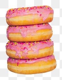 Glazed donut png sticker, transparent background