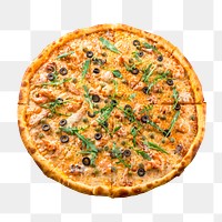 Homemade pizza png sticker, transparent background