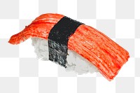 Crab stick sushi png sticker, transparent background
