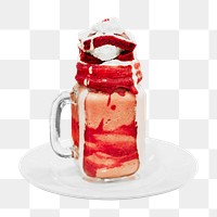Strawberry milkshake png sticker, transparent background