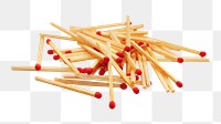 Wooden matches png sticker, transparent background