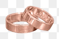 Rose gold wedding rings png sticker, transparent background