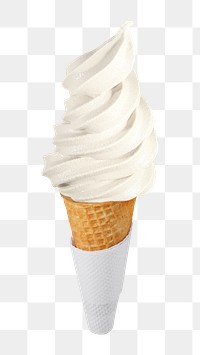 Vanilla soft serve png sticker, transparent background