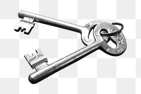 Vintage keys png sticker, transparent background