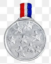 Silver medal png sticker, transparent background