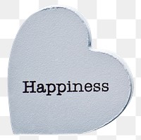 Happiness heart shape png sticker, transparent background