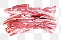Bacon slices png sticker, transparent background