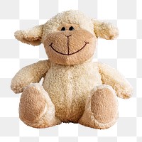 Lamb plush toy png sticker, transparent background