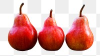 Red pear png sticker, transparent background