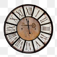 Vintage clock png sticker, transparent background