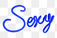 PNG sexy neon sign sticker, transparent background