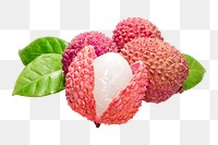 Lychee fruit png sticker, transparent background