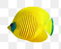 Yellow exotic fish png sticker, transparent background