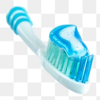 Toothbrush with toothpaste png sticker, transparent background