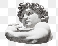 Png David of Michelangelo statue sticker, transparent background