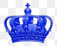 Blue crown png sticker, transparent background