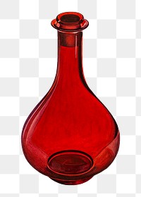 Red vase illustration png sticker, transparent background