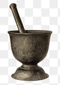 Mortar and pestle png sticker, transparent background