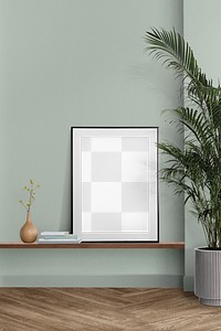 Picture frame png mockup, houseplant decor, transparent design