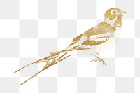 Vintage gold swallow bird png on transparent background. Remixed by rawpixel.