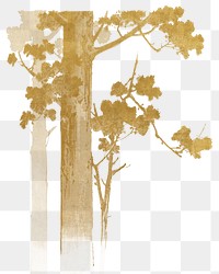 Vintage gold tree png on transparent background. Remixed by rawpixel.