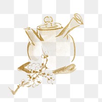 Japanese teapot png sticker, transparent background. Remixed by rawpixel.