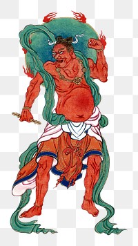 Mythological Buddhist character png, transparent background.    Remastered by rawpixel. 