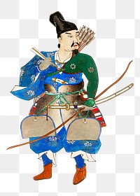 Japanese warrior png on transparent background.    Remastered by rawpixel. 