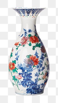 Glazed porcelain vase png, transparent background.    Remastered by rawpixel. 