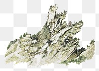 Japanese mountain peak png on transparent background.    Remastered by rawpixel. 