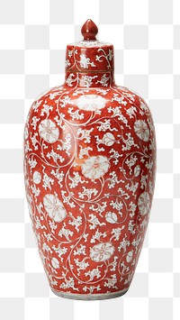 Png ginger jar with cover, transparent background.    Remastered by rawpixel. 